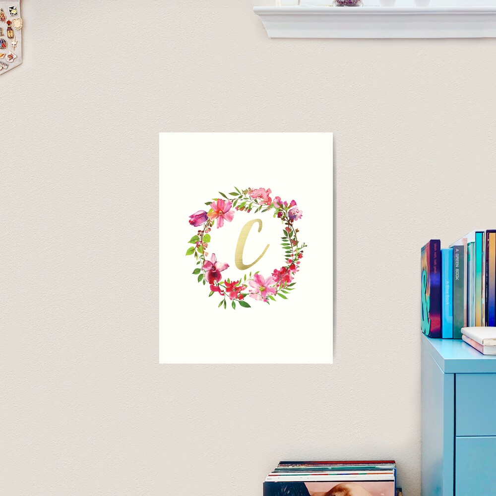 Floral Monogram Art by | Print C\