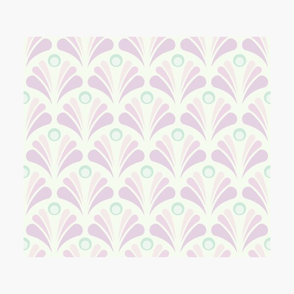Item preview, Geometric Pattern: Art Deco: Peacock: Marshmallow designed and sold by Red Wolf.