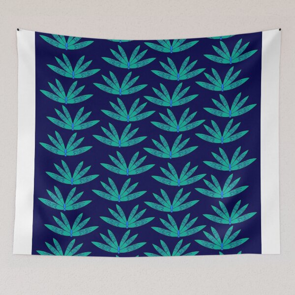 Item preview, background whit abstract green and blue plant designed and sold by CREATINERY.