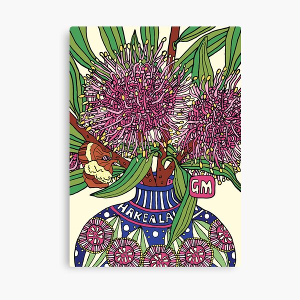 Bud Vase of Hakea Laurina Canvas Print