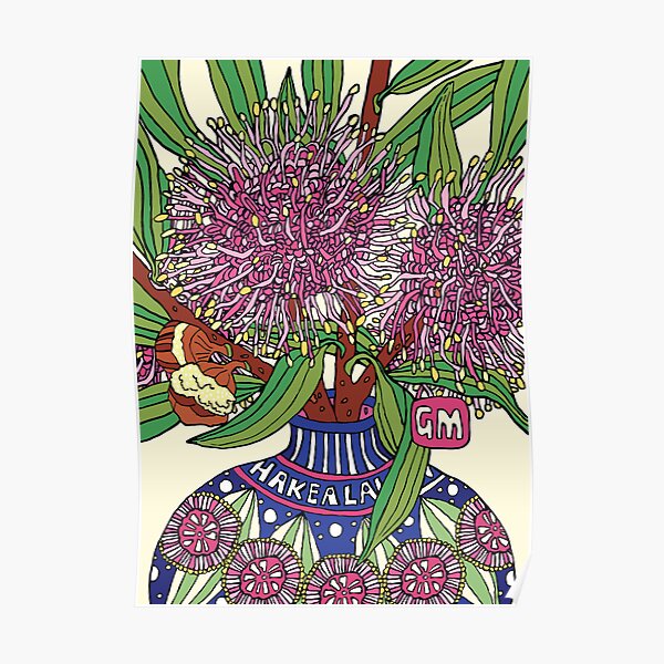 Bud Vase of Hakea Laurina Poster