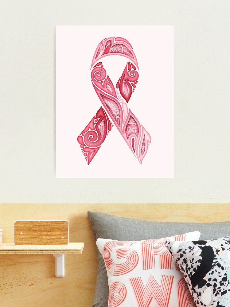 Breast Cancer Awareness Month Emblem, Pink Ribbon Symbol Photographic  Print for Sale by lissantee