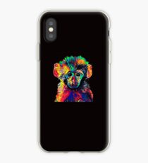 Cute Baby Monkey Colored Design iPhone Case
