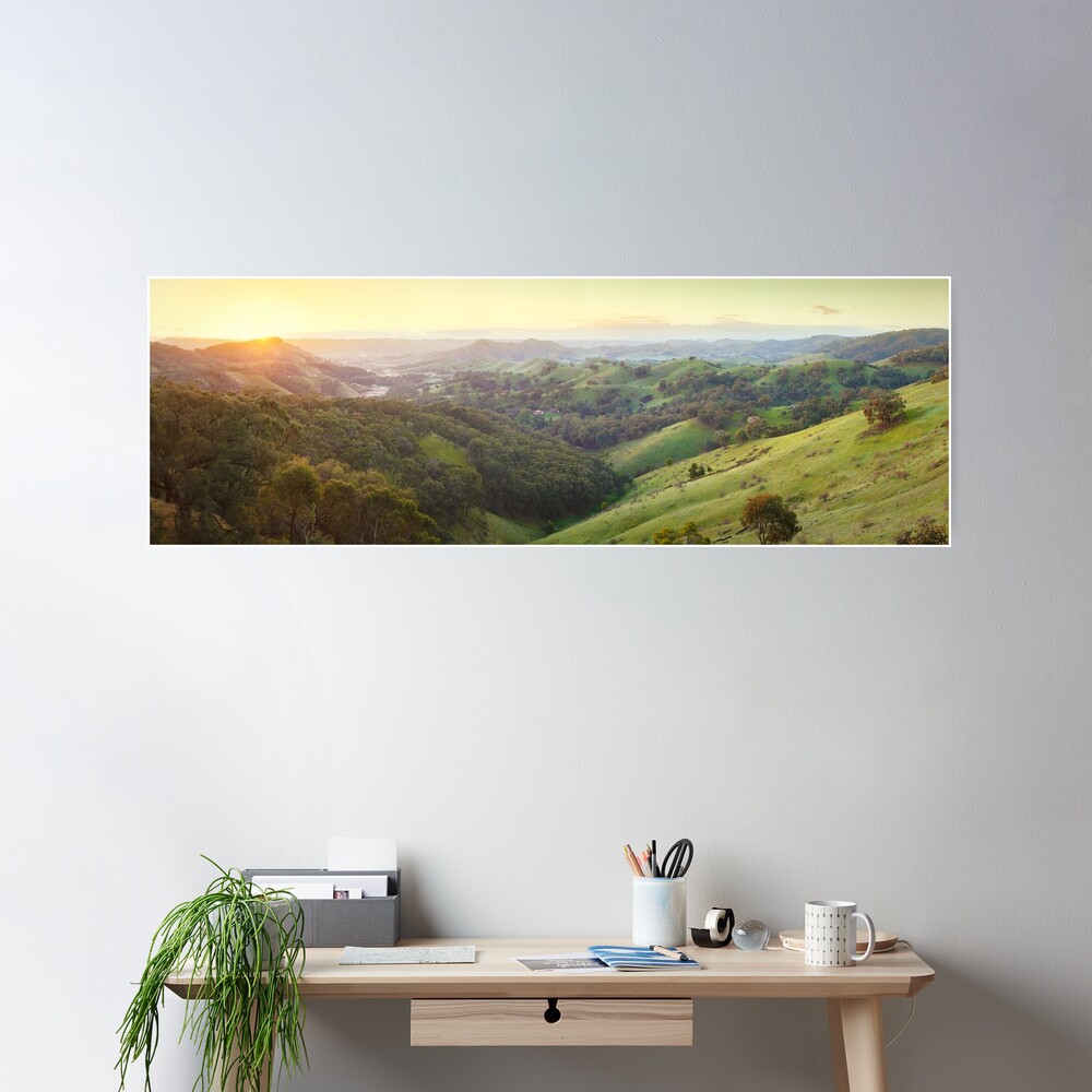 Valley of a Thousand Hills, Murchison Gap, Victoria, Australia Poster