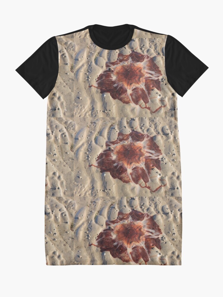 Alternate view of Stunning red jellyfish at Maidens Beach Graphic T-Shirt Dress