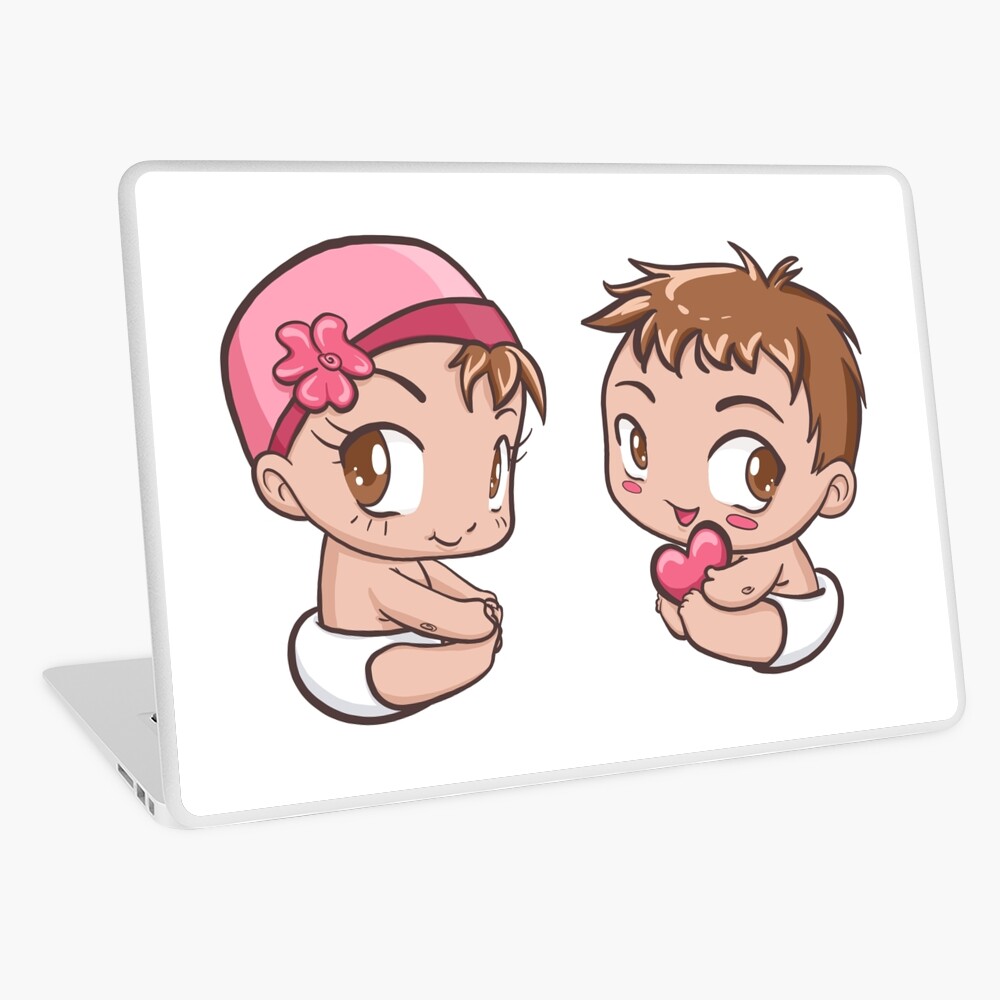 Baby Twins Boy And Girl Laptop Skin By Conxypy Redbubble