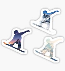3 tiny Snowboard stickers Sticker