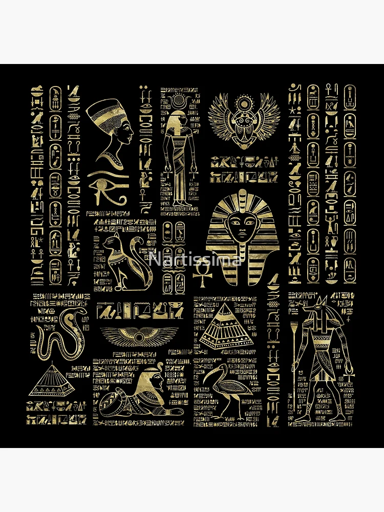 Ancient Egyptian Dice, Hieroglyphs, Egypt, Single D6 Die, Black
