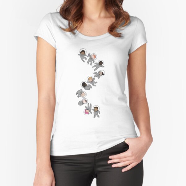 Space Baby - T-shirt Babies in a Line Fitted Scoop T-Shirt