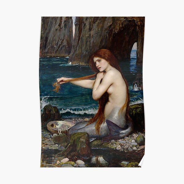 A Mermaid - John William Waterhouse Poster