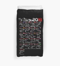 Calendar race cars 2019 named circuits Duvet Cover