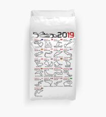 Calendar race cars 2019 named circuits white Duvet Cover