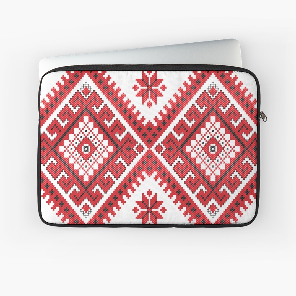 Ukraine Pattern - Ukrainian embroidery: вишивка, vyshyvka, #Ukraine #Pattern #Ukrainian #embroidery #вишивка #vyshyvka UkrainePattern #UkrainianEmbroidery #Украина Laptop Sleeve