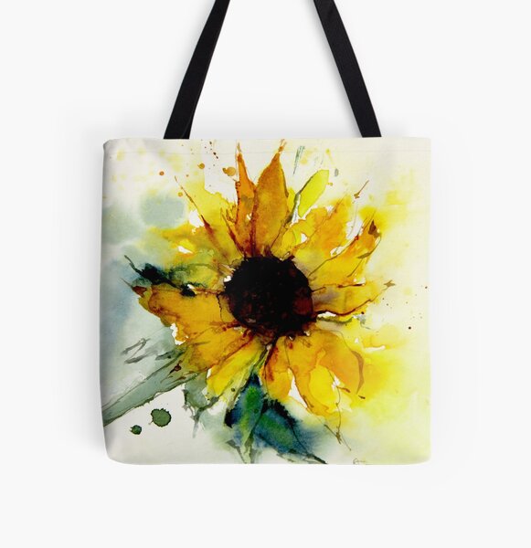 Rising Sunflower Art Tote Bag, Pink