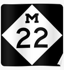 Michigan M-22 | Leelanau Scenic Heritage Route | United States Highway Shield Sign Sticker Poster