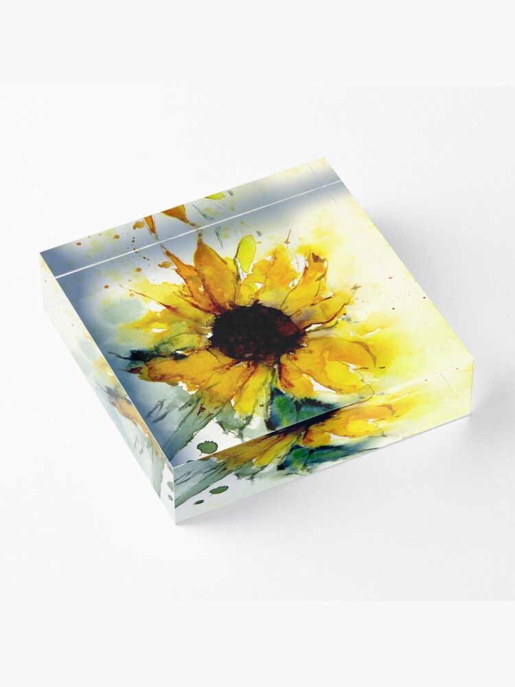 Alternate view of sunflower Acrylic Block