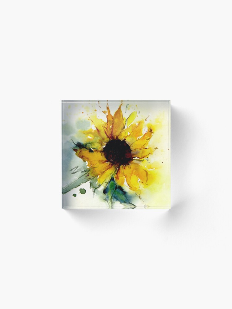 Alternate view of sunflower Acrylic Block
