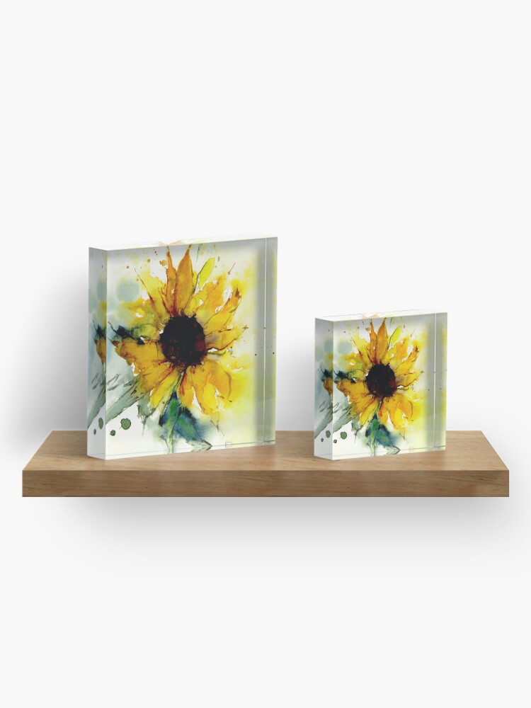 Alternate view of sunflower Acrylic Block