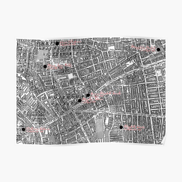 Jack the Ripper map Poster