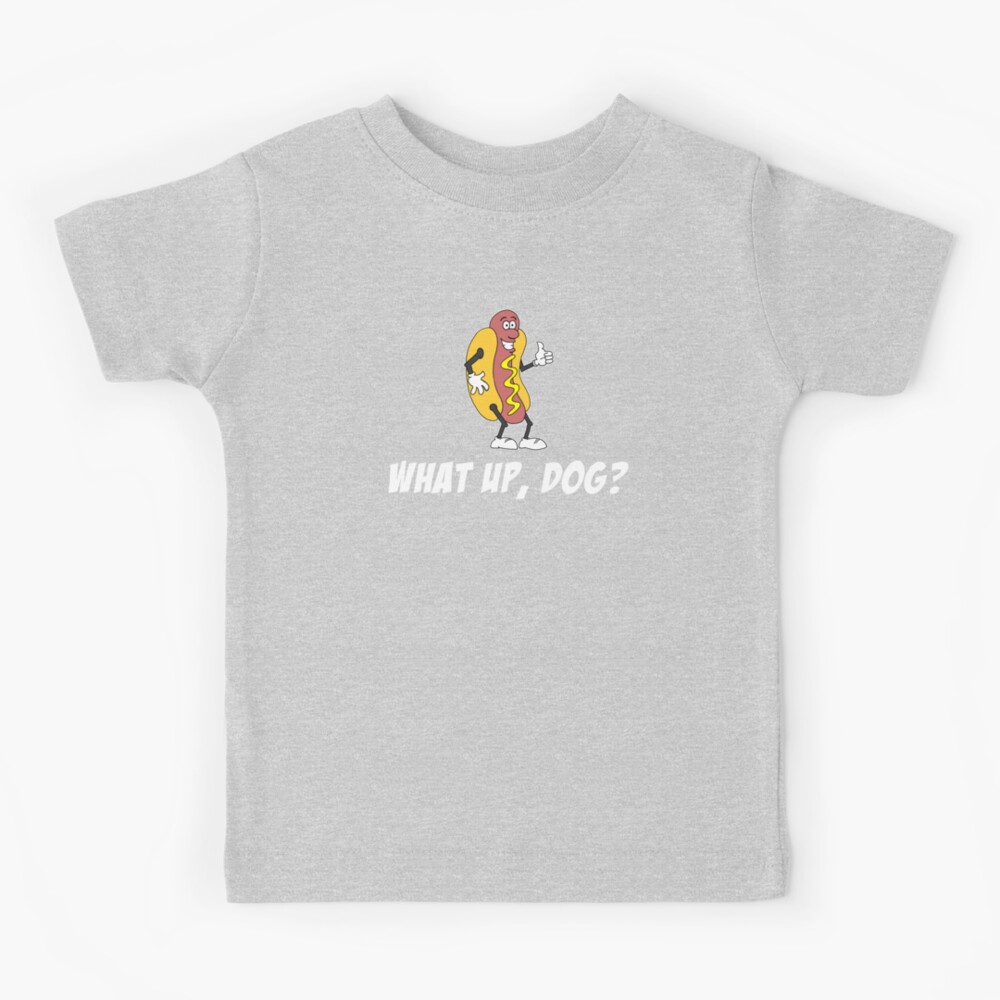 Kid's What Up Dog Graphic Tee | Funny Hot Dog T-Shirt Yellow / Age 4