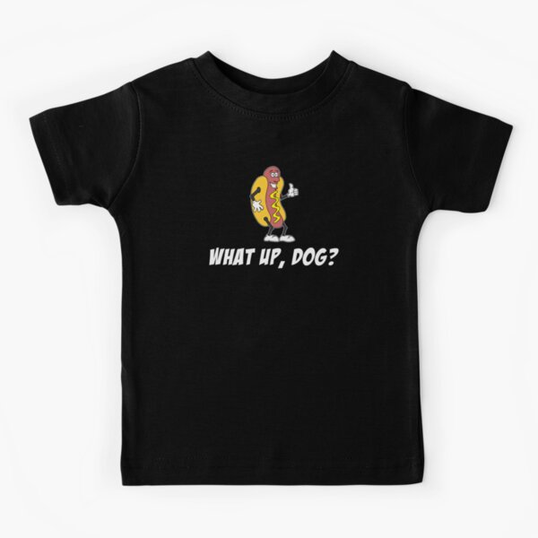 Kid's What Up Dog Graphic Tee | Funny Hot Dog T-Shirt Yellow / Age 4