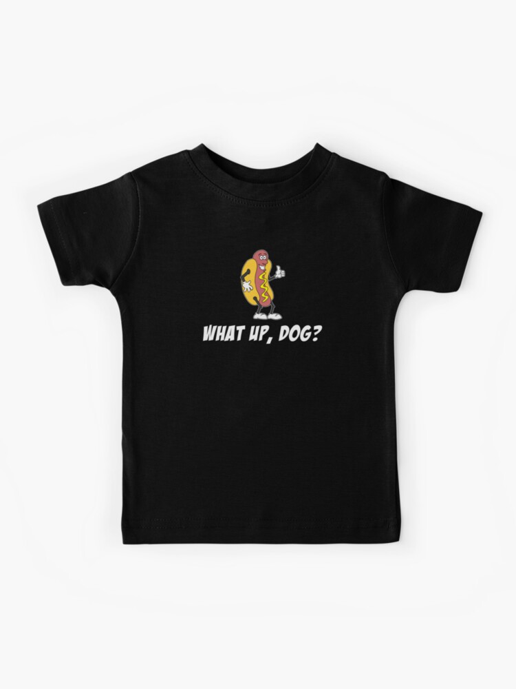 Kid's What Up Dog Graphic Tee | Funny Hot Dog T-Shirt Yellow / Age 4