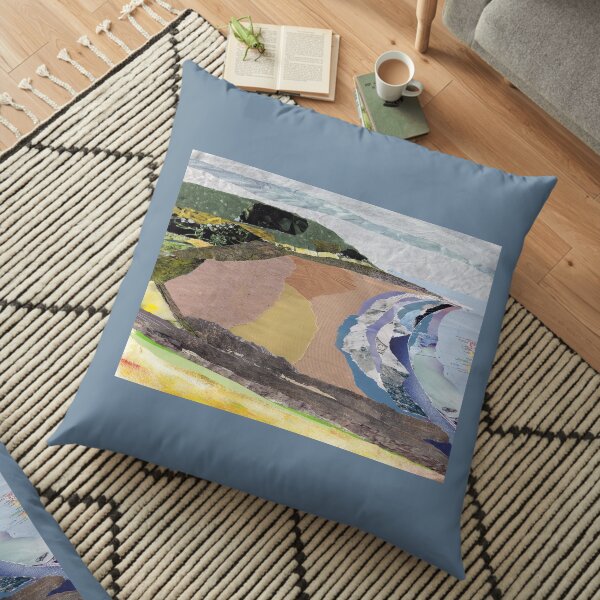Croyde Bay collage Floor Pillow