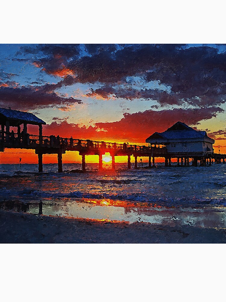 Clearwater Beach Sunset Long T-Shirt for Sale by -Nats-Designs