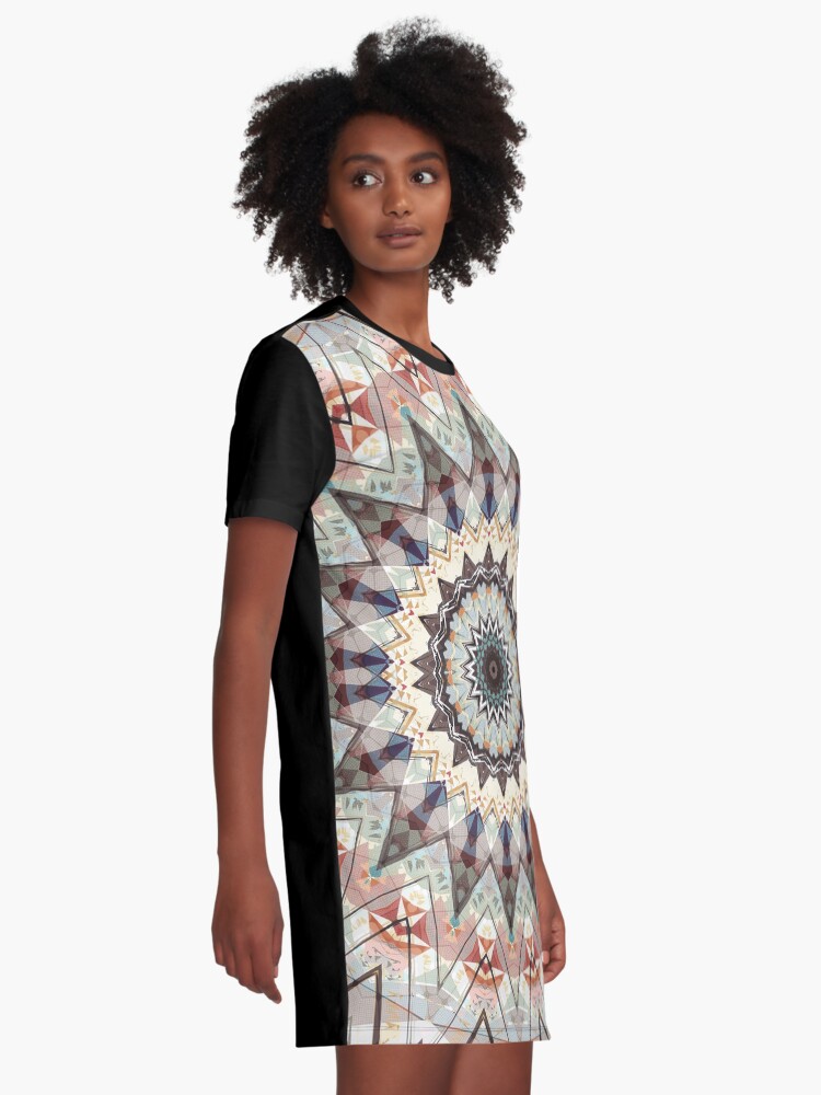 Alternate view of Colors of Autumn Mandala Graphic T-Shirt Dress