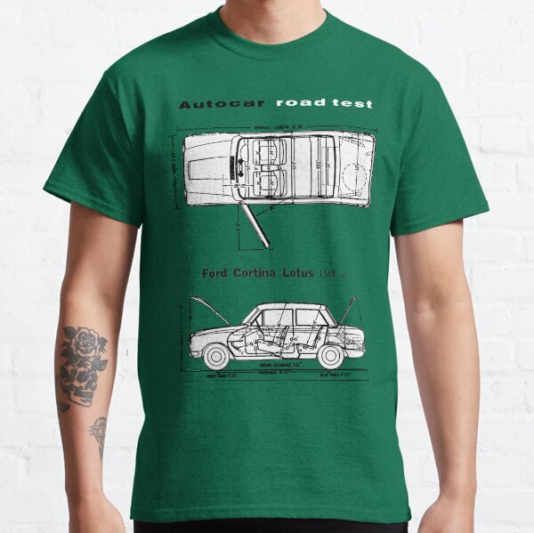 FORD MK2 GT CORTINA WHITE TSHIRT