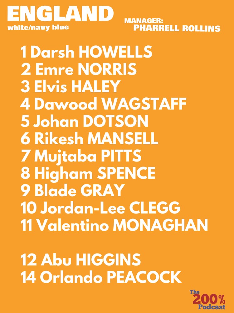 England XI t-shirt by 200percentpod