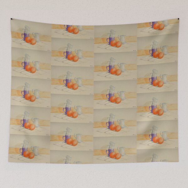 Item preview, Still life with cups and oranges designed and sold by Solotry.