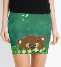 Bear in flowers Mini Skirt