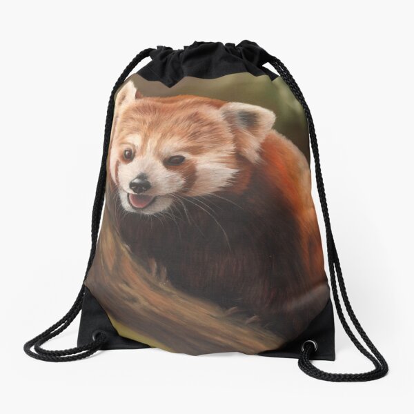 Red Panda Drawstring Bag