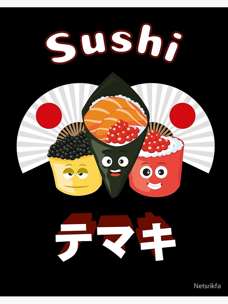 Sushi Comic Japan Tshirt Gift Art Board Print By Netsrikfa Redbubble