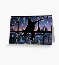 Snowboard Black Greeting Card