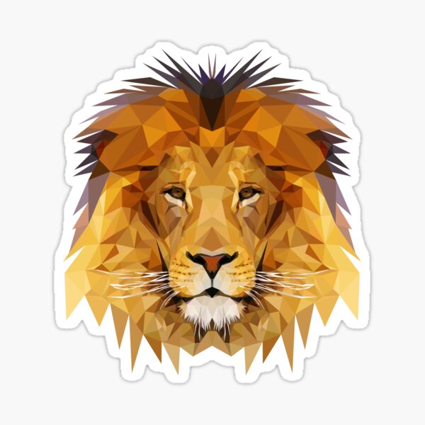 Lion low poly 2d art Sticker