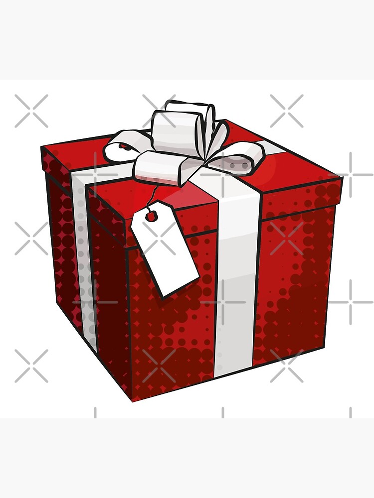 Red Christmas Present with a white bow - Choose your background