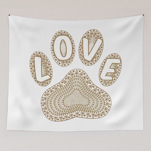 Item preview, Abstract Ink Dog Paw Print Love Text Aged Effect designed and sold by Almdrs.