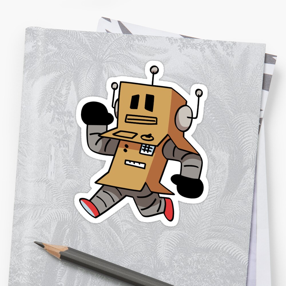 Pegatina Robox Helper Bot De Mikecatsu Redbubble - helper bots roblox