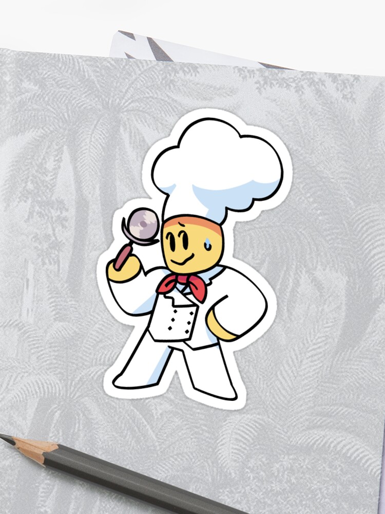 Work At A Pizza Place Chef Sticker - 