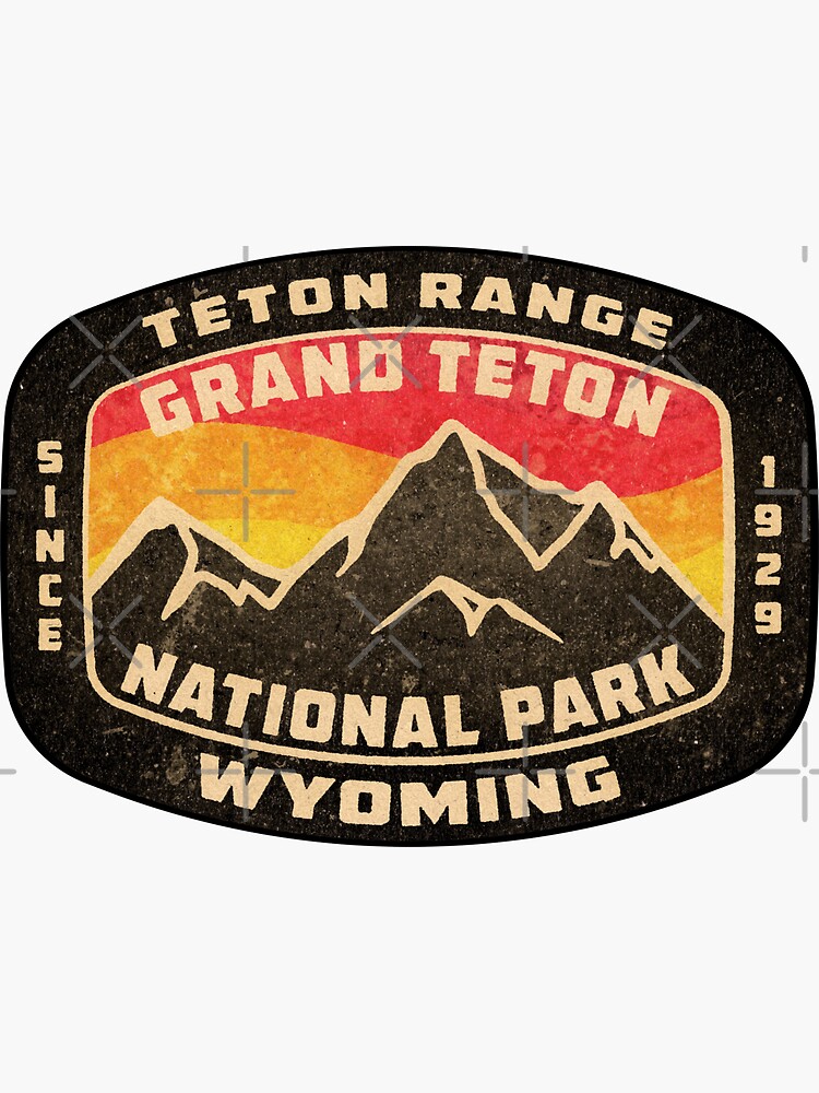 Grand Teton National Park Wyoming Vintage Grunge Distressed Sticker