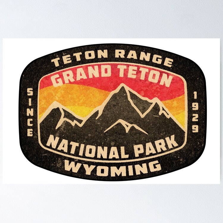 Grand Teton National Park Wyoming Vintage Grunge Distressed Sticker