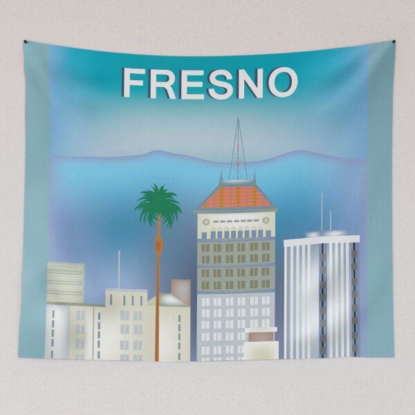 Item preview, Fresno, California  - Skyline Illustration by Loose Petals designed and sold by LoosePetals.