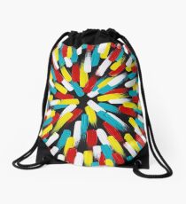 Primary Blast by MelanieFarris Drawstring Bag