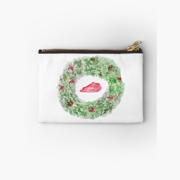 Item preview, Christmas Kentucky Wreath, boxwood, watercolor, green, red, handpainted designed and sold by CleverlyInspired.