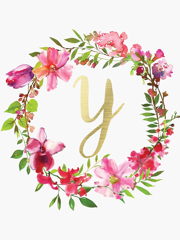 Floral Initial Letter J, Monogram Sticker for Sale by PinkLotusArt