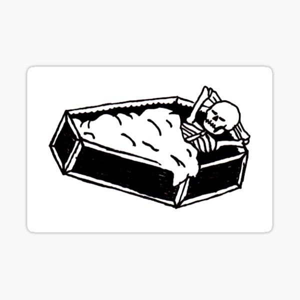 Skeleton In Coffin Stickers | Redbubble