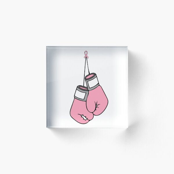 Pink Boxing Gloves Acrylic Block