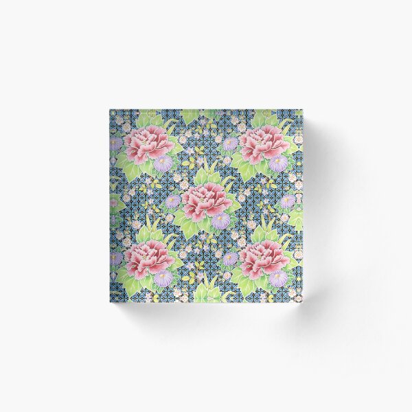 Kimono Bouquet Brocade Acrylic Block